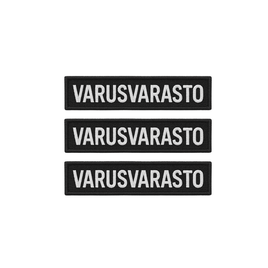 M05 Nimilappu Omalla tekstillä 3kpl Musta/Valkoinen